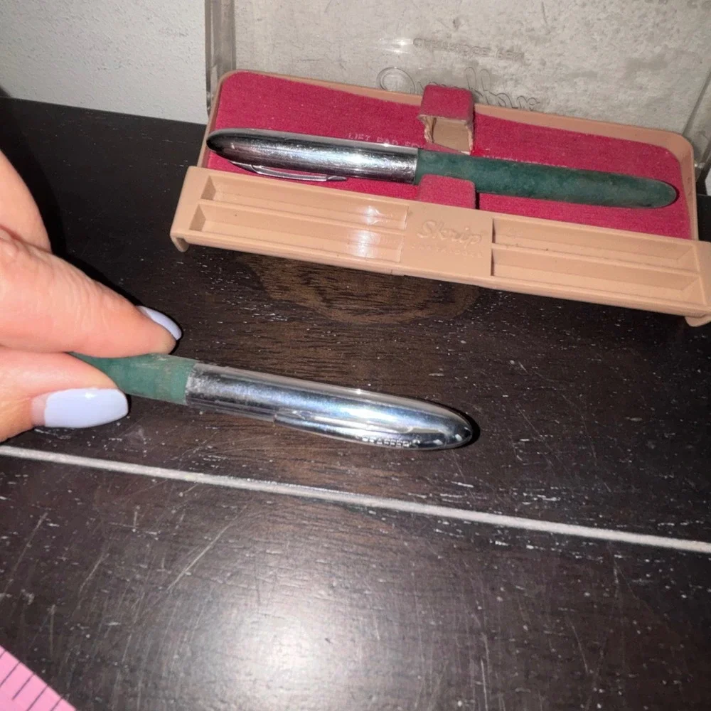 Vintage Sheaffer's Cartridge Fountain Pen Set |‎ Chrome Cap | Original Case